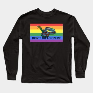 Gay Pride LGBTQ Rainbow Snake Don't Tread on Me black letters Long Sleeve T-Shirt